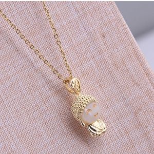 gold color chinese doll necklace